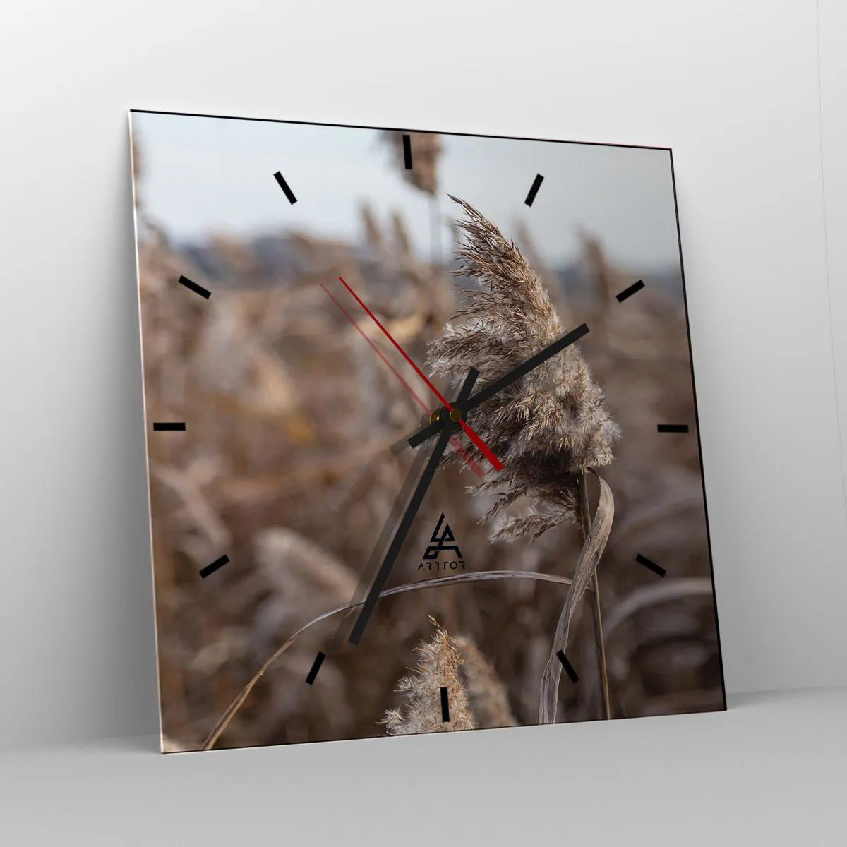 Wanduhr - Glasuhr - Zeit, mit dem Wind zu gehen - 40x40 cm