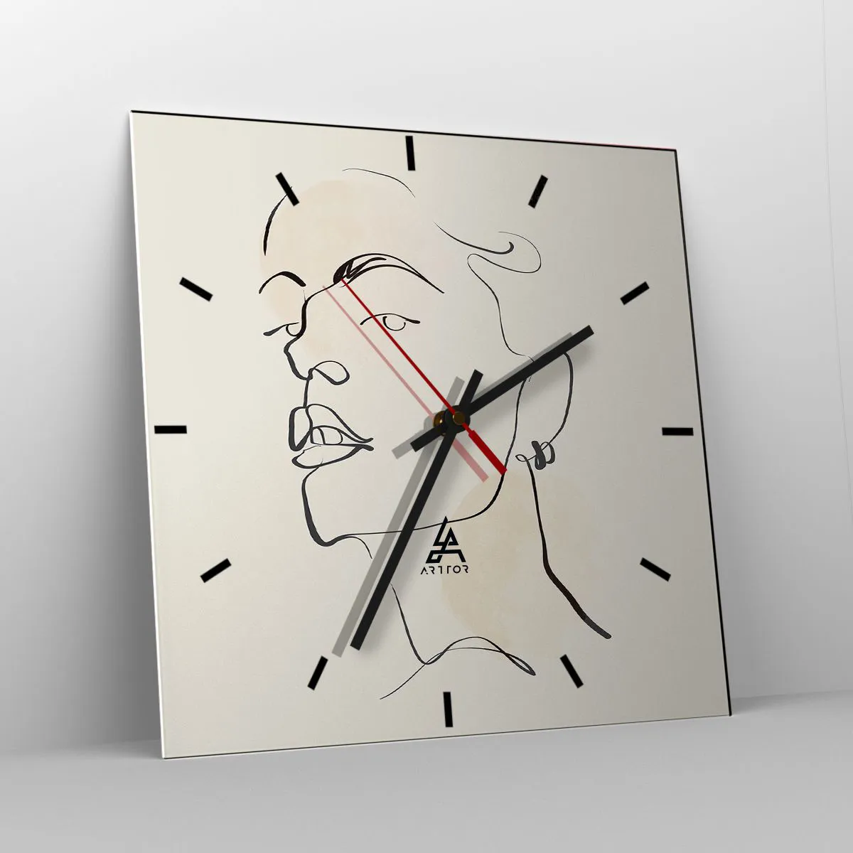 Ceas de perete - Ceas pe sticlă - O privire mândră - 40x40 cm