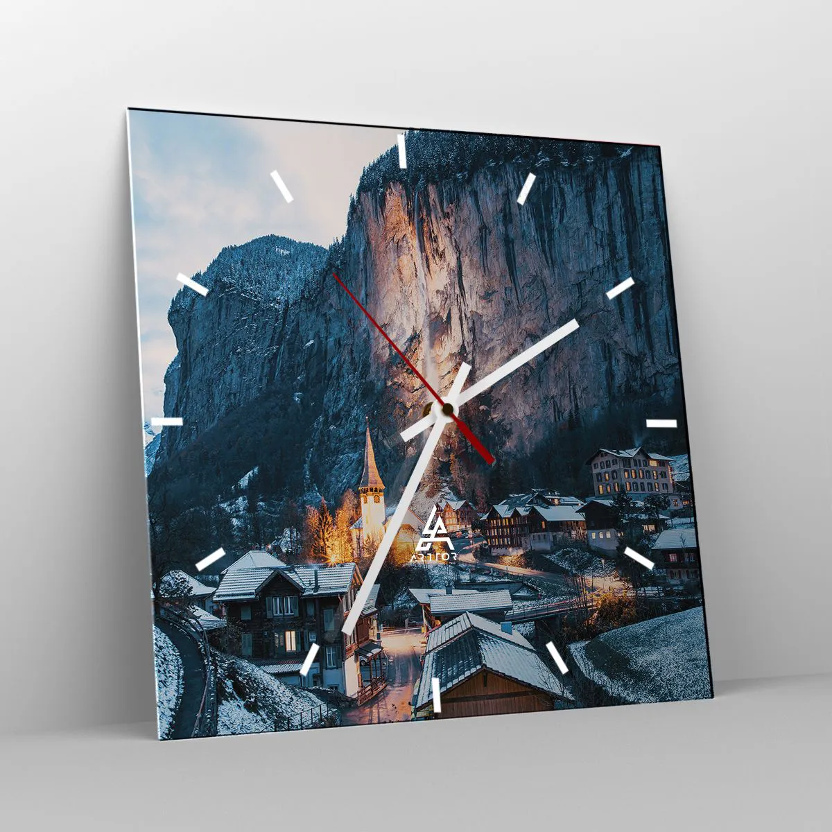 Nástenné hodiny - Svetlý duch zimy - 40x40 cm