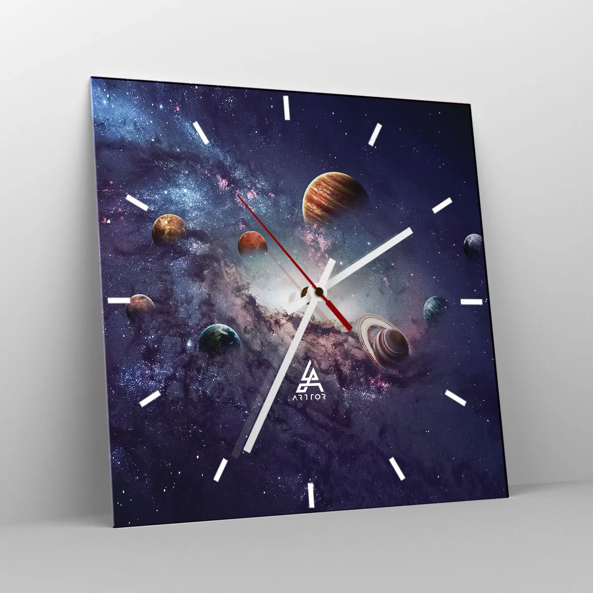 Wanduhr - Glasuhr - Solar-Tanz-System - 40x40 cm