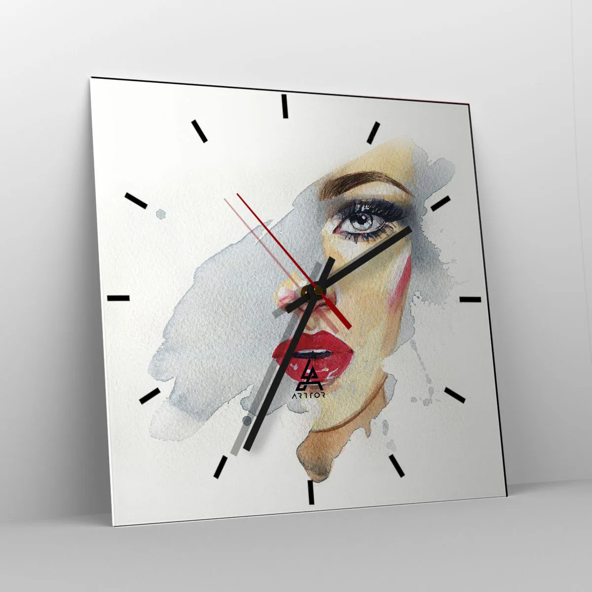 Orologio da parete - Orologio in Vetro - Riflesso in una goccia d'acqua - 40x40 cm