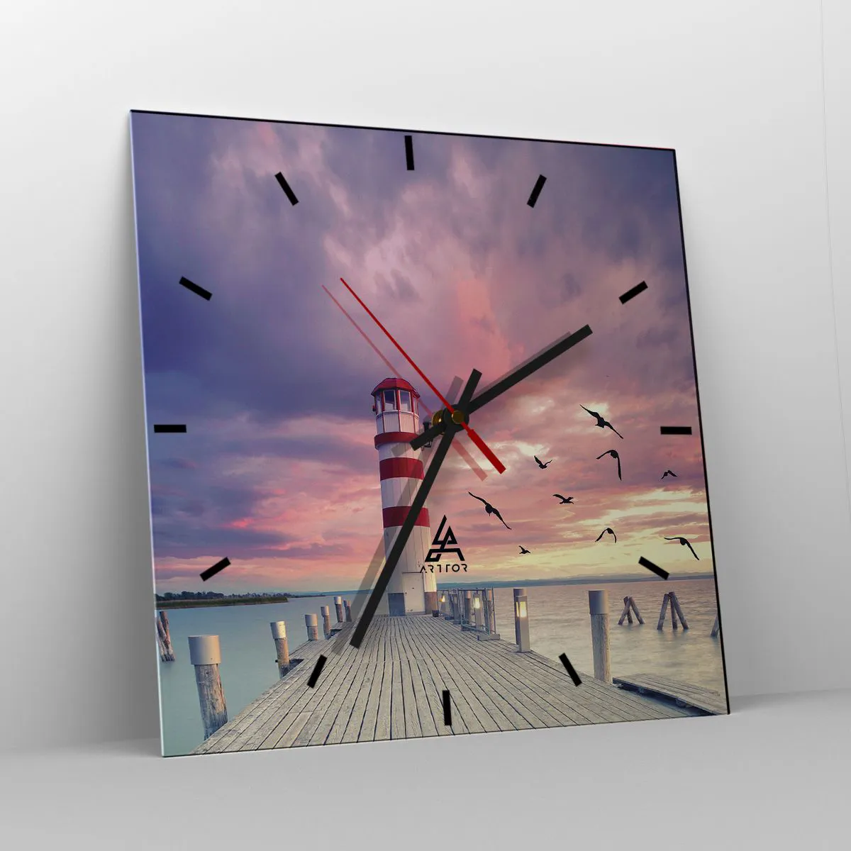 Zegar ścienny - Pora do portu - 40x40 cm