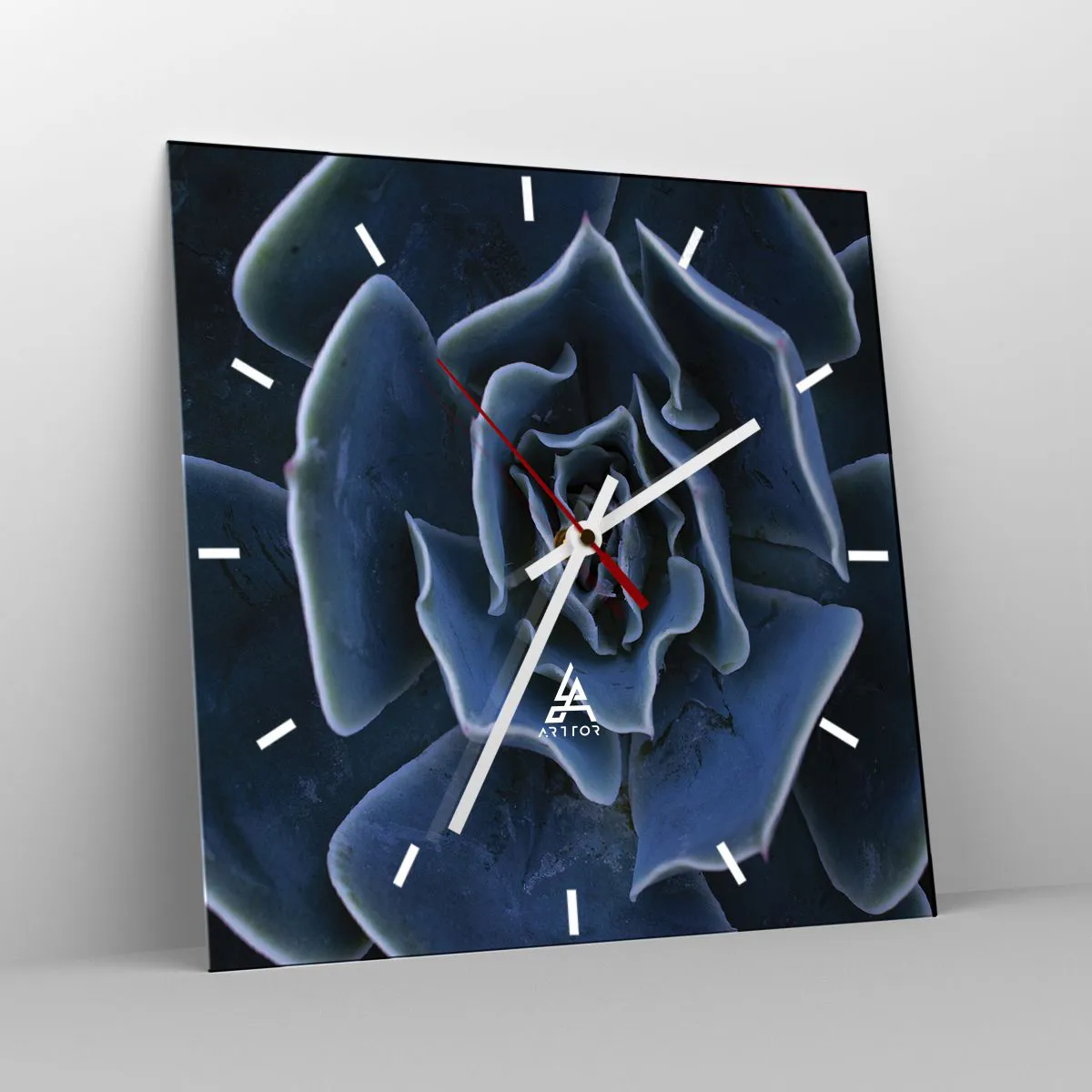 Ceas de perete - Ceas pe sticlă - Floare de deșert - 40x40 cm