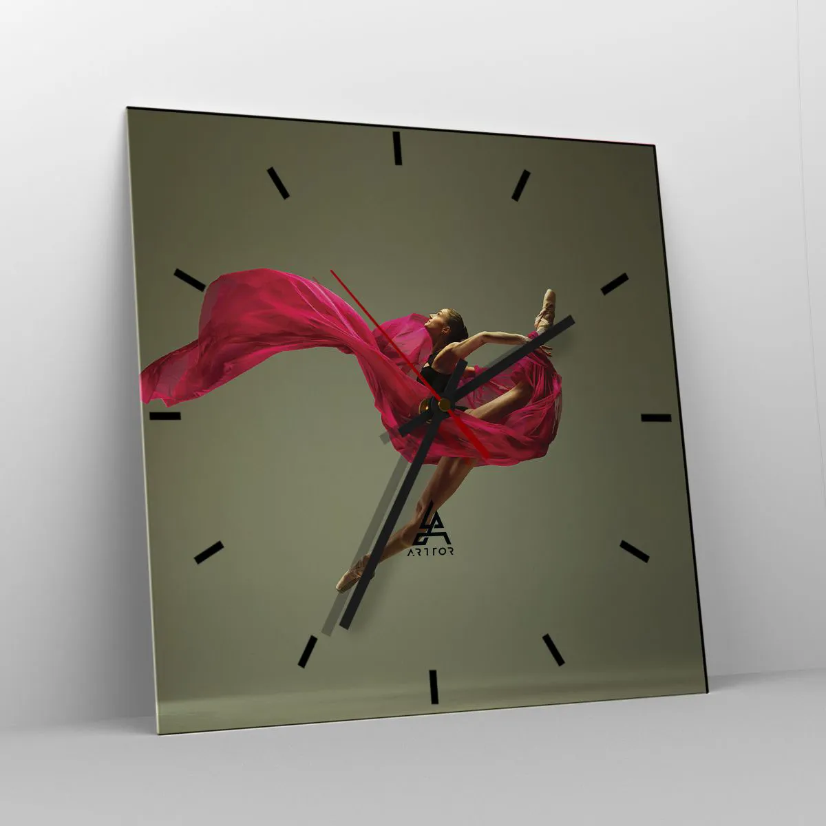 Ceas de perete - Ceas pe sticlă - Flacără dansatoare - 40x40 cm