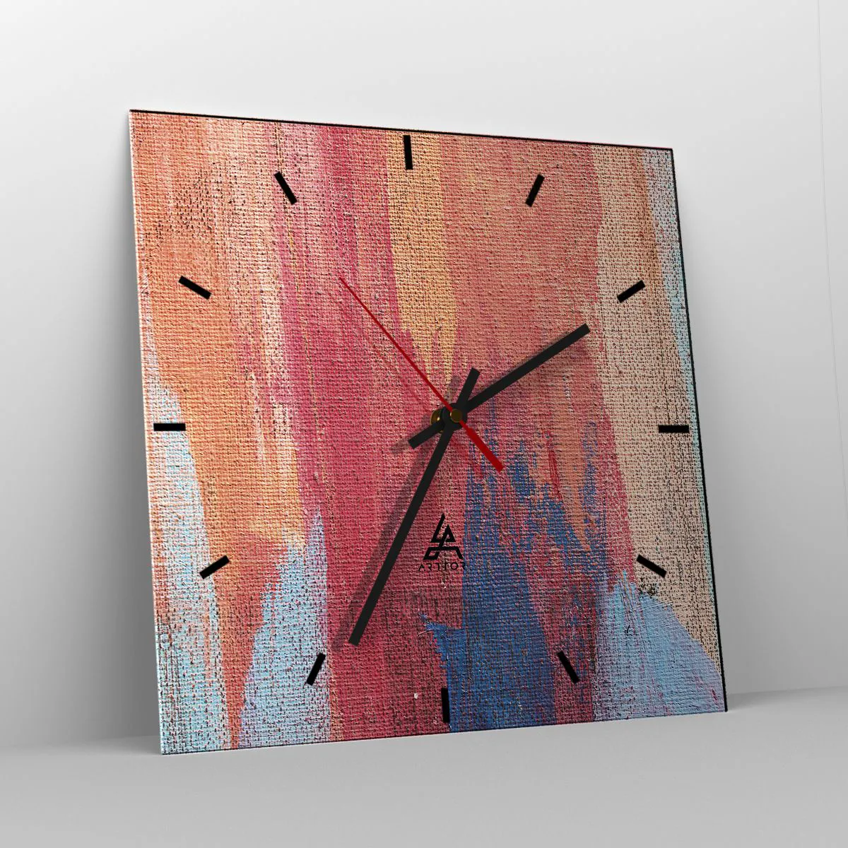 Orologio da parete - Orologio in Vetro - Colando con l'arcobaleno - 40x40 cm