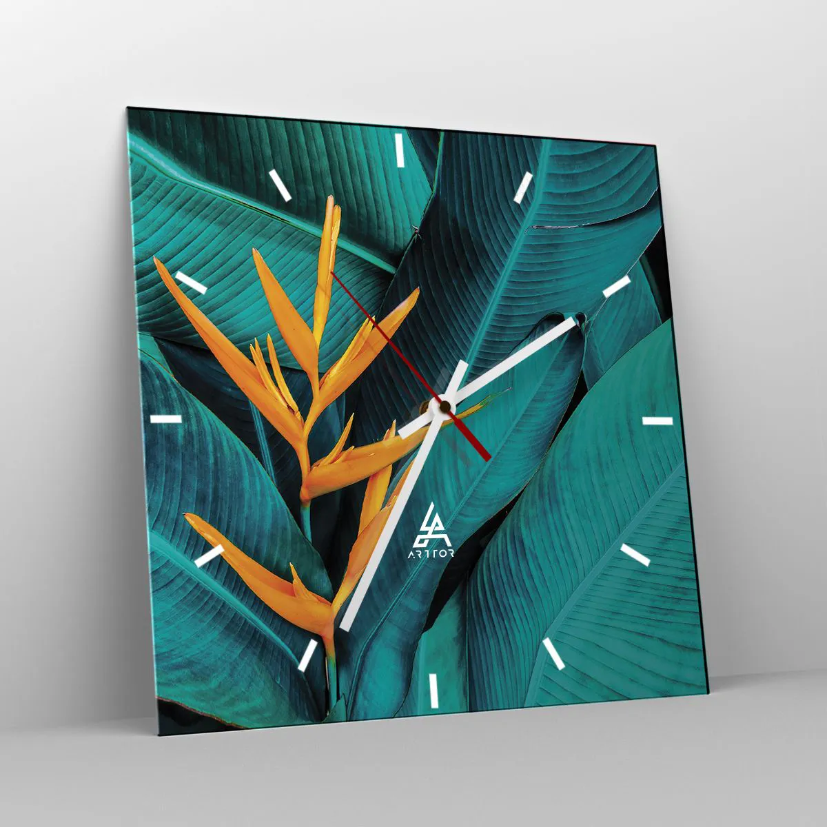 Relógio de parede - Relógio em vidro - Flor do Éden - 40x40 cm