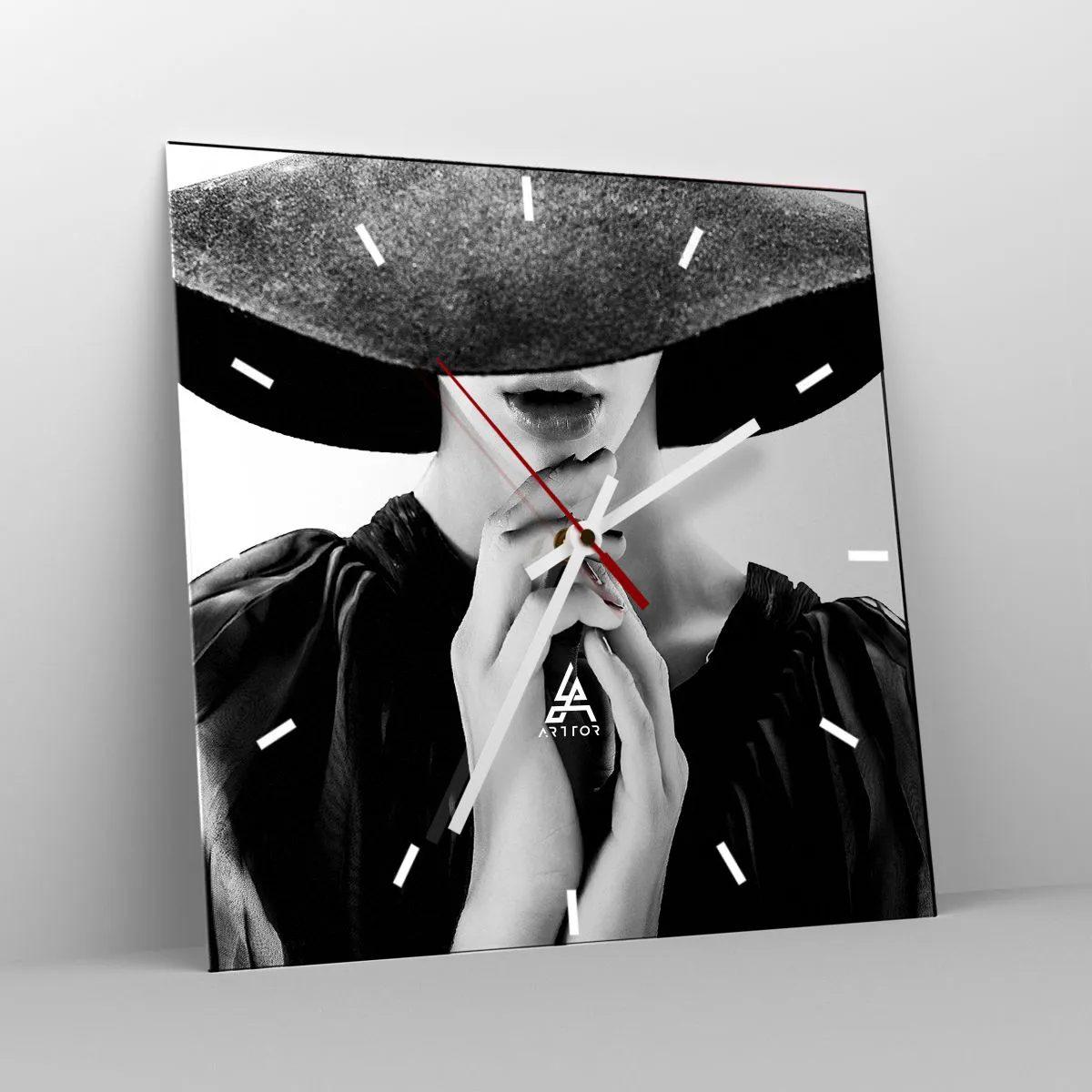 Relógio de parede - Relógio em vidro - Beleza escondida - 40x40 cm