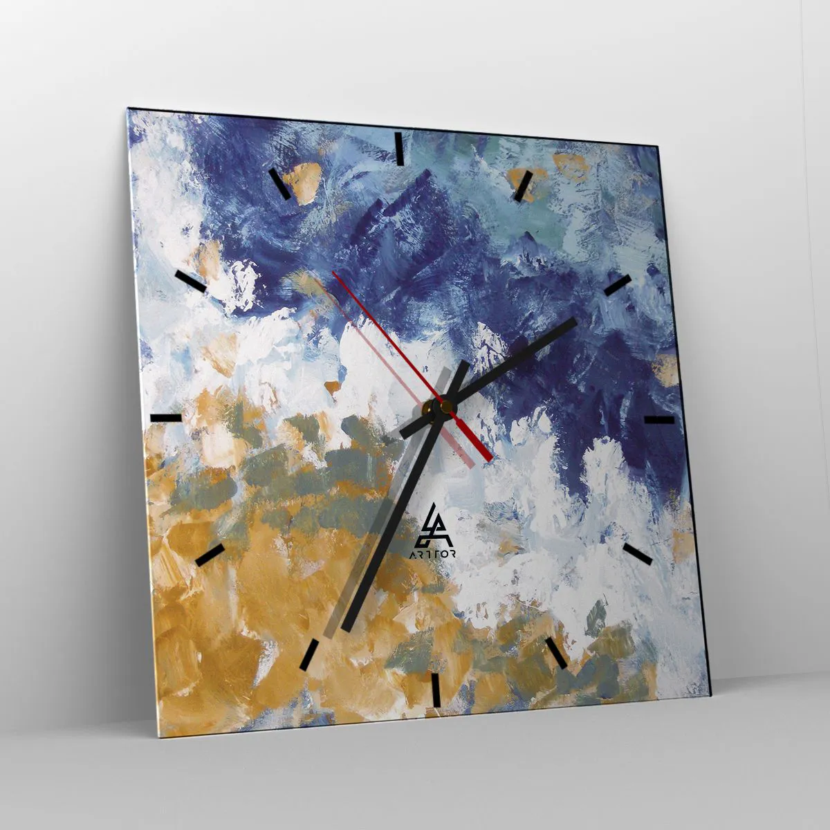 Reloj de pared - Reloj de vidrio - Danza de los elementos - 40x40 cm