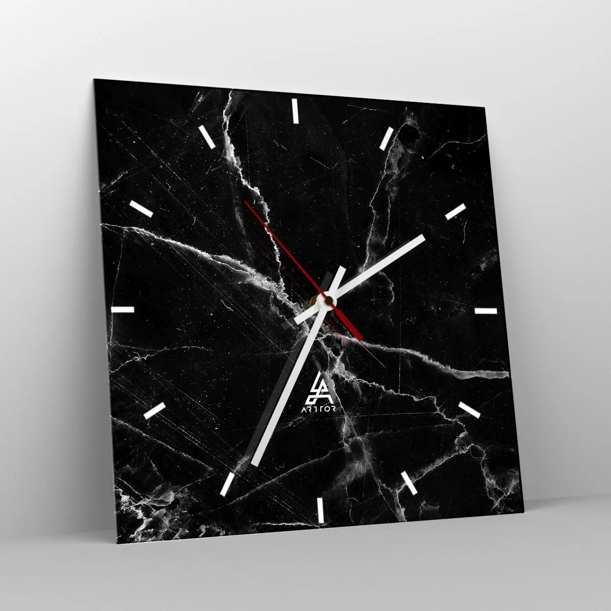Wall clock - Clock on glass - The Secret Life of a Stone - 40x40 cm