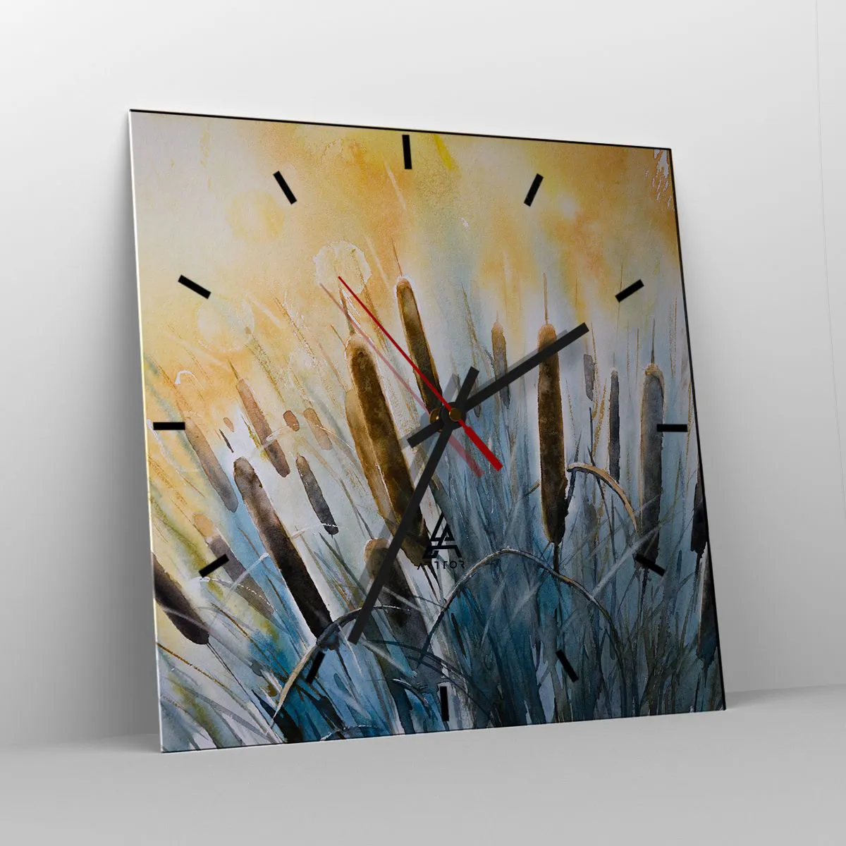 Wanduhr - Glasuhr - Die Kälte des Wassers, die Hitze der Sonne - 40x40 cm