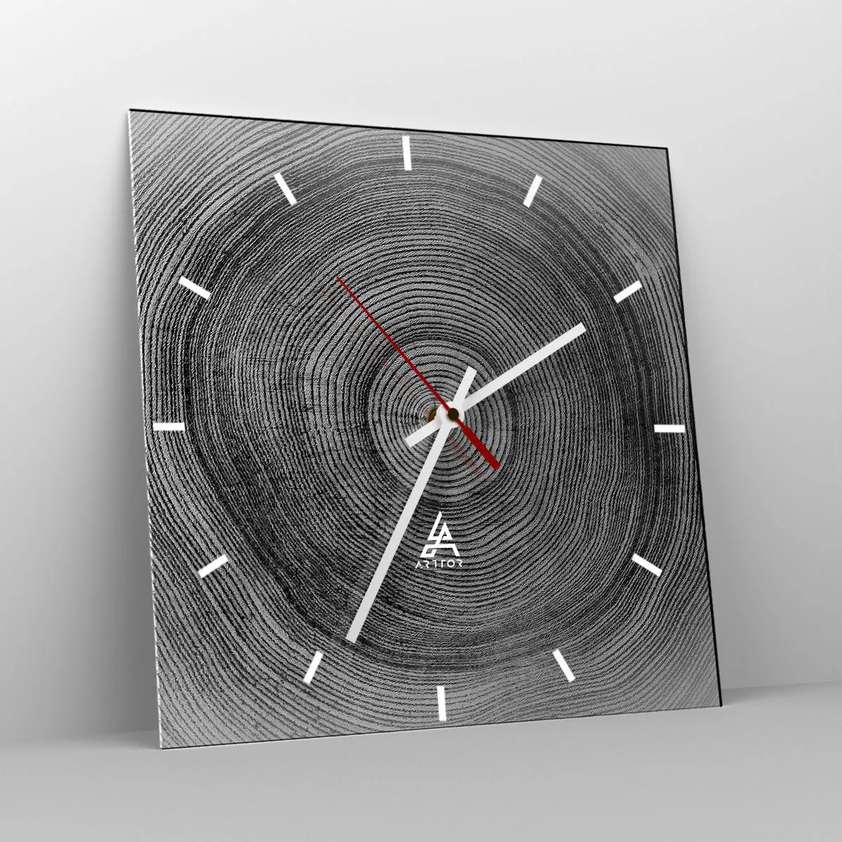 Wanduhr - Glasuhr - Zeichen der Zeit - 40x40 cm