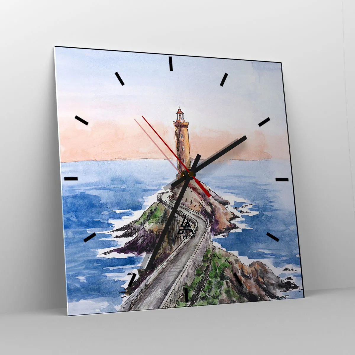 Vægur, Uret - Med front mod havet - 40x40 cm