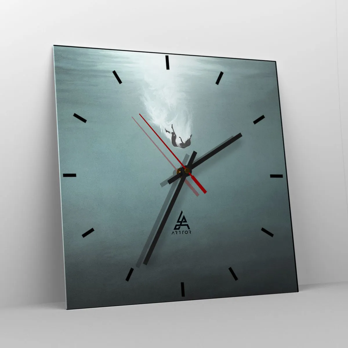 Wanduhr - Glasuhr - In den Armen des Ozeans - 40x40 cm