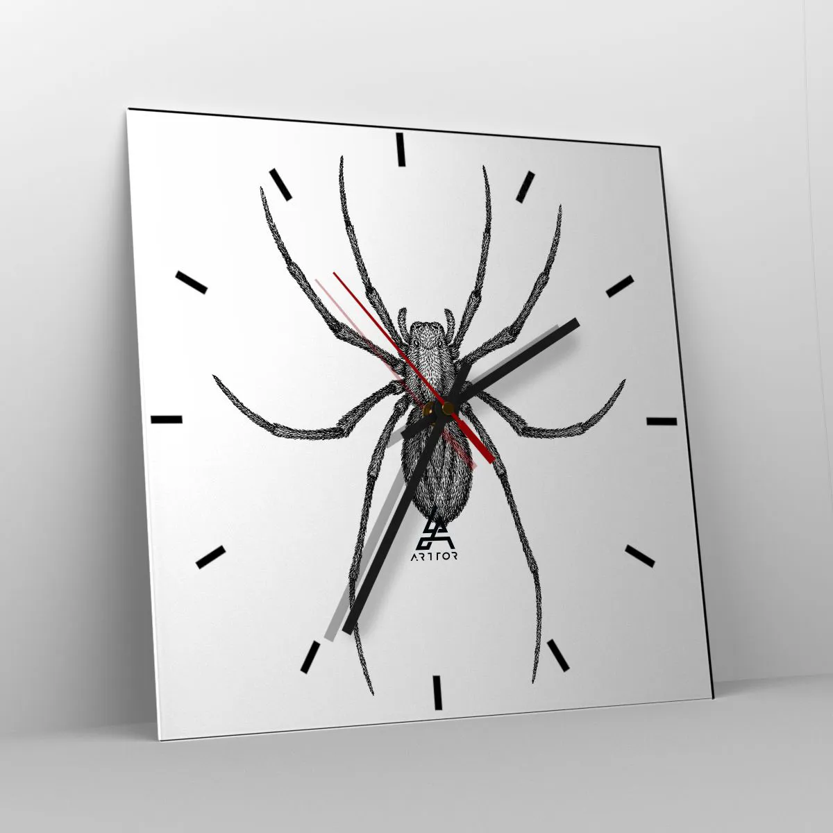 Wanduhr - Glasuhr - Beunruhigende Präzision - 40x40 cm