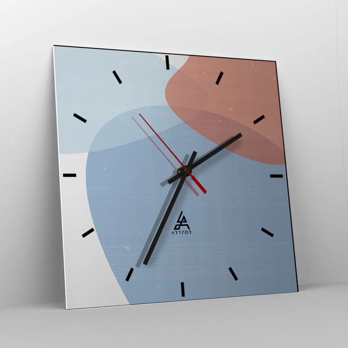 Väggklocka - Klocka på glas - Pastellfärgade relationer - 40x40 cm