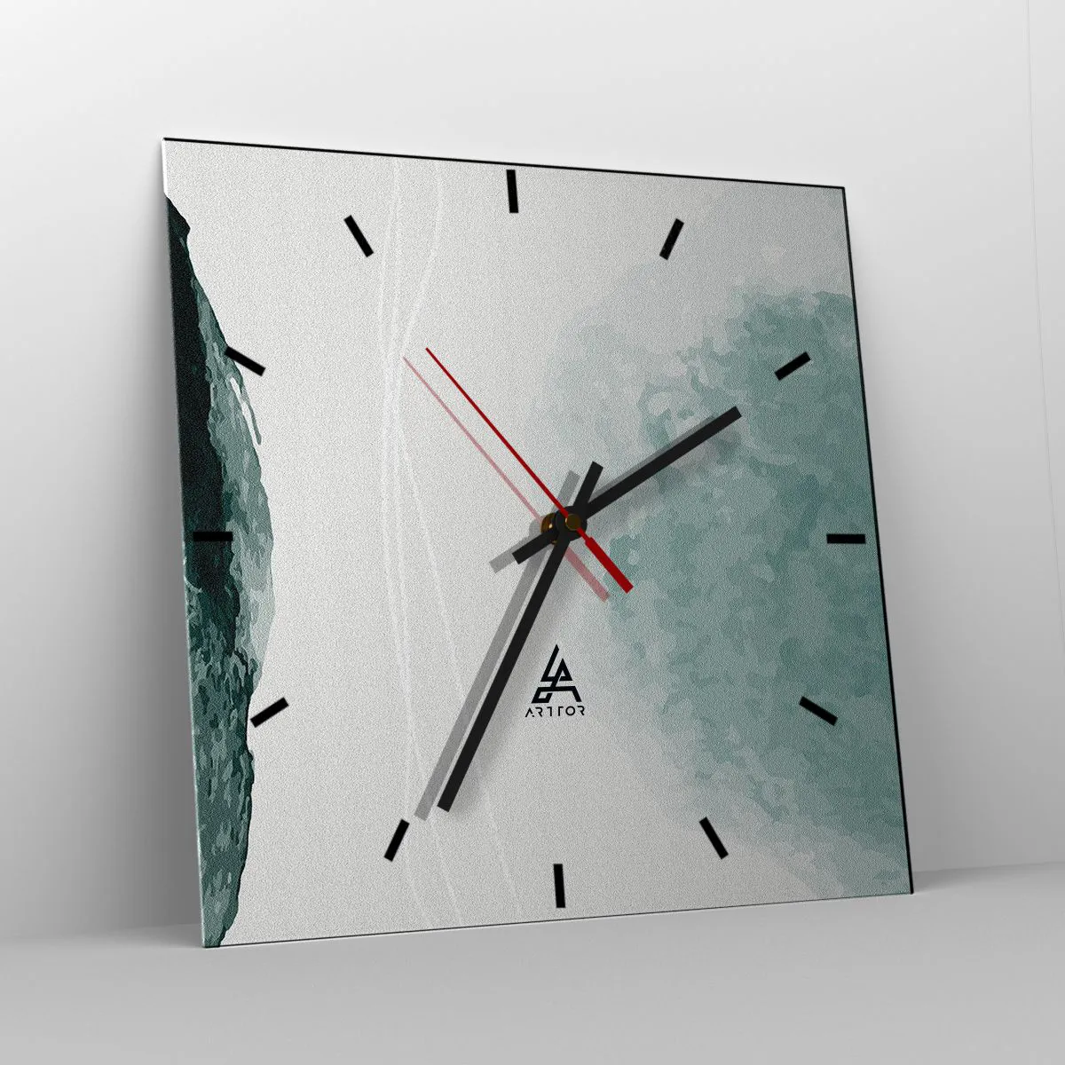 Reloj de pared - Reloj de vidrio - Un encuentro con la niebla - 40x40 cm