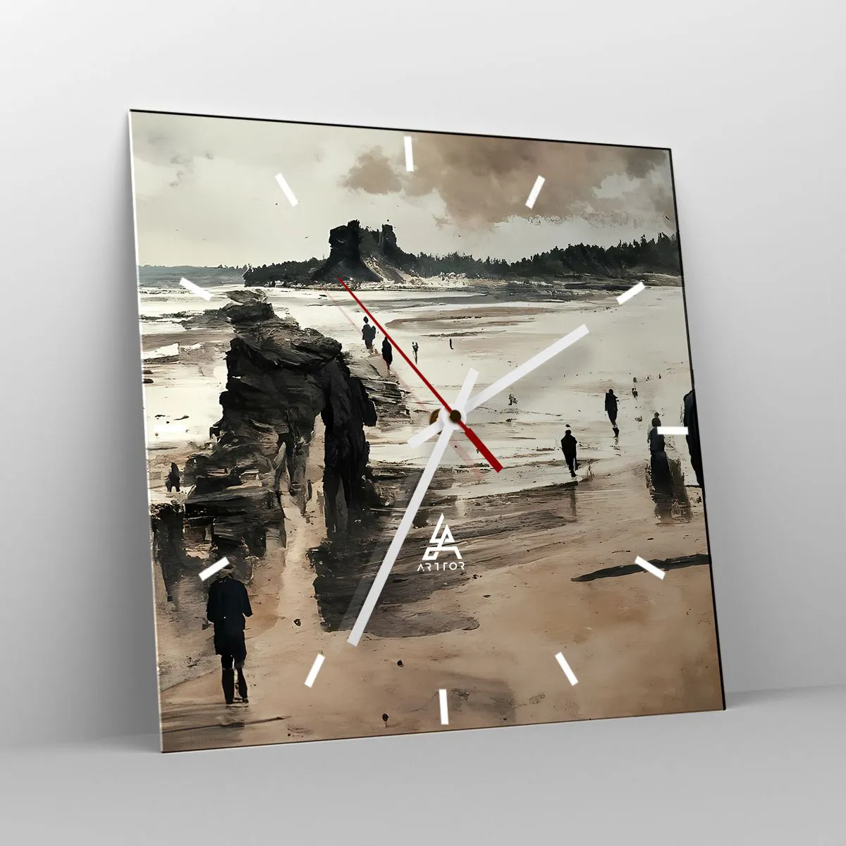 Ceas de perete - Ceas pe sticlă - Reamintiți - 40x40 cm