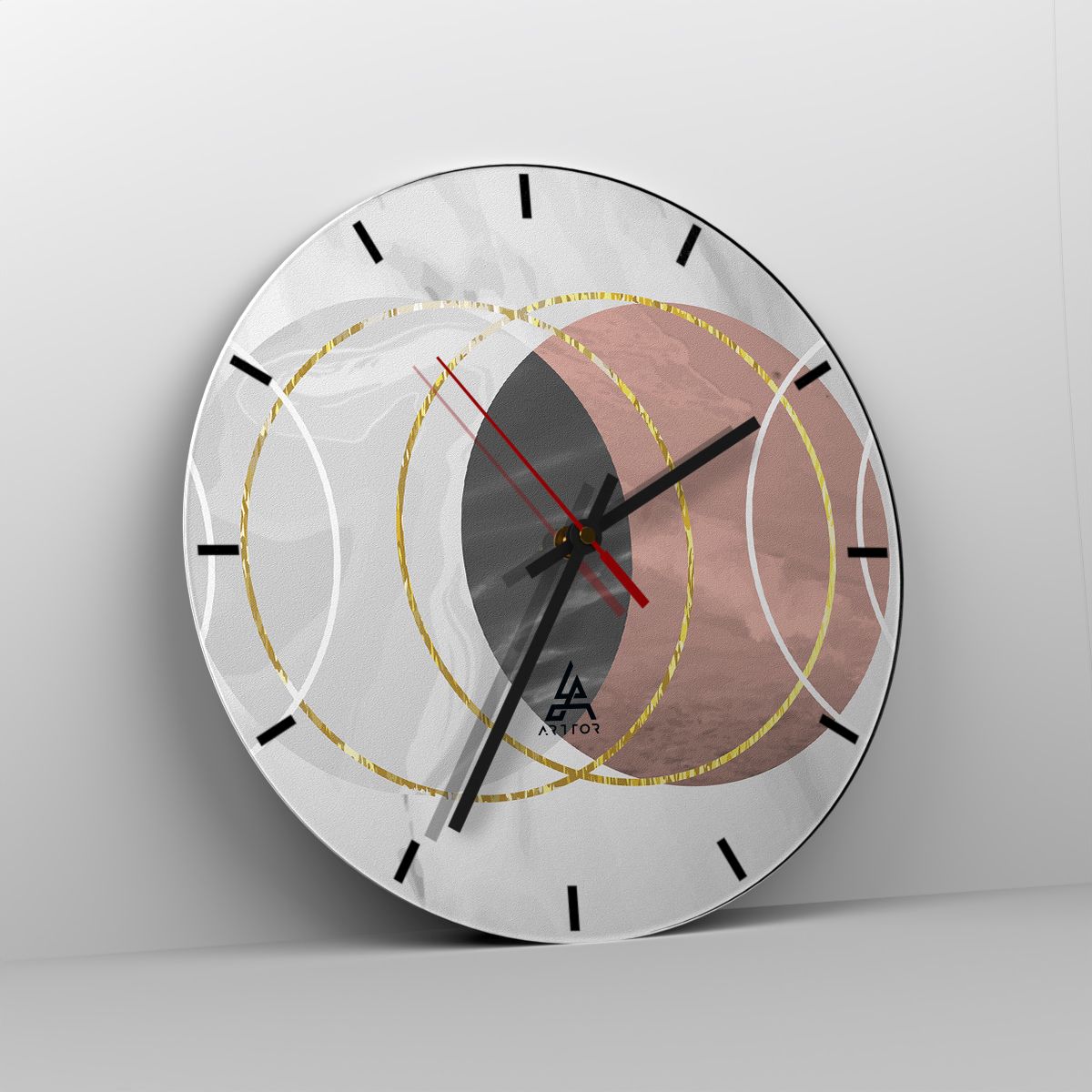 Reloj de pared Arttor - Una joya de la naturaleza - Esfera sin numeración,  con rayas, Forma: Circular - 30x30 cm - Mariposa, Gráficos, Abstracción