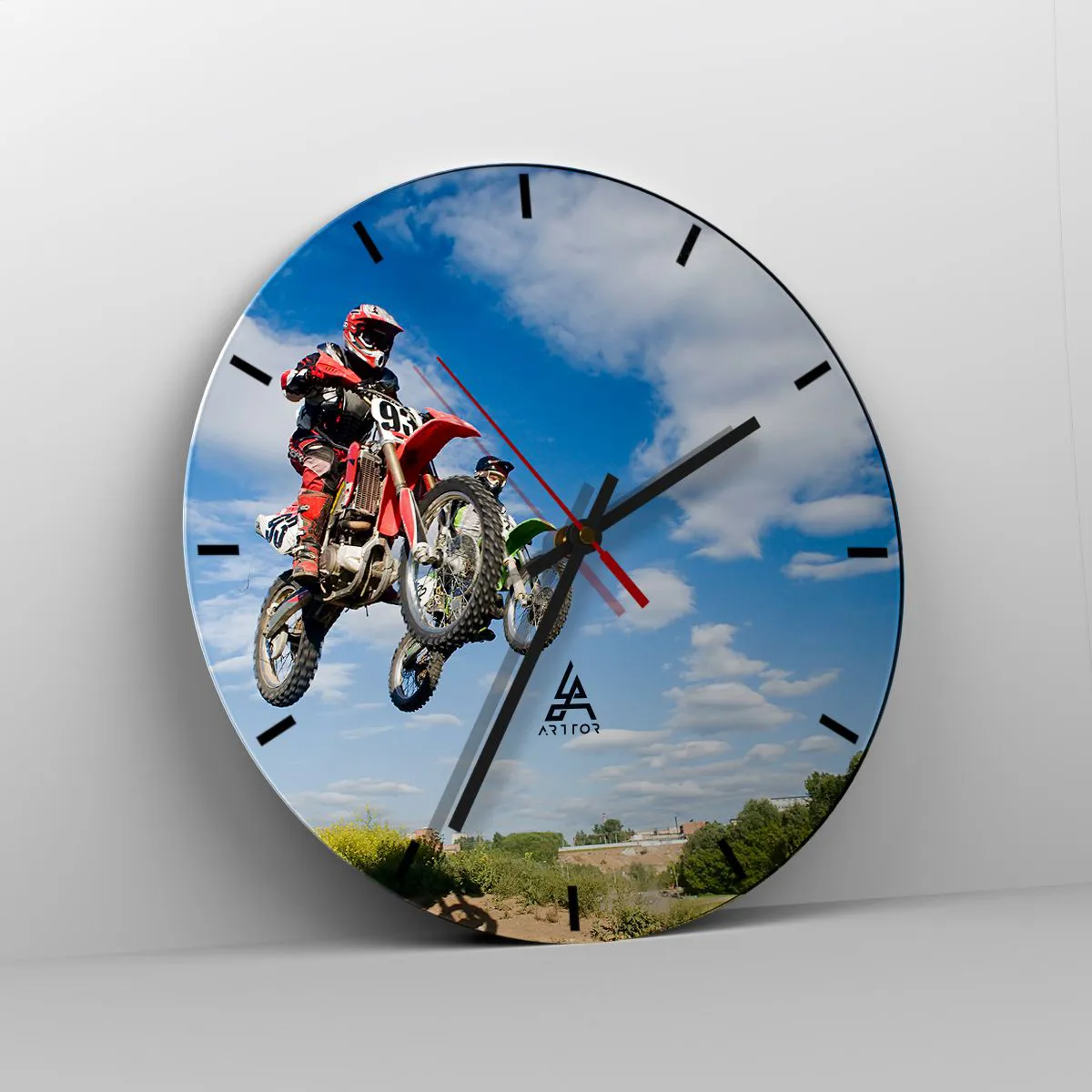 Ceas de perete - Ceas pe sticlă - Salt în cer - 40x40 cm