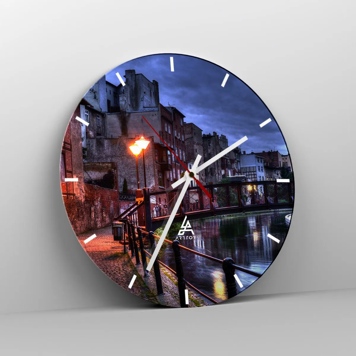 Relógio de parede - Relógio em vidro - A desconhecida Bydgoszcz - 40x40 cm