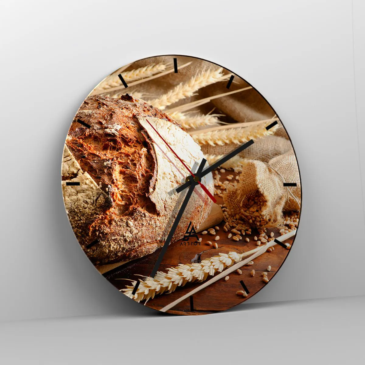 Wanduhr - Glasuhr - Appetitanregend, duftend, knackig - 40x40 cm