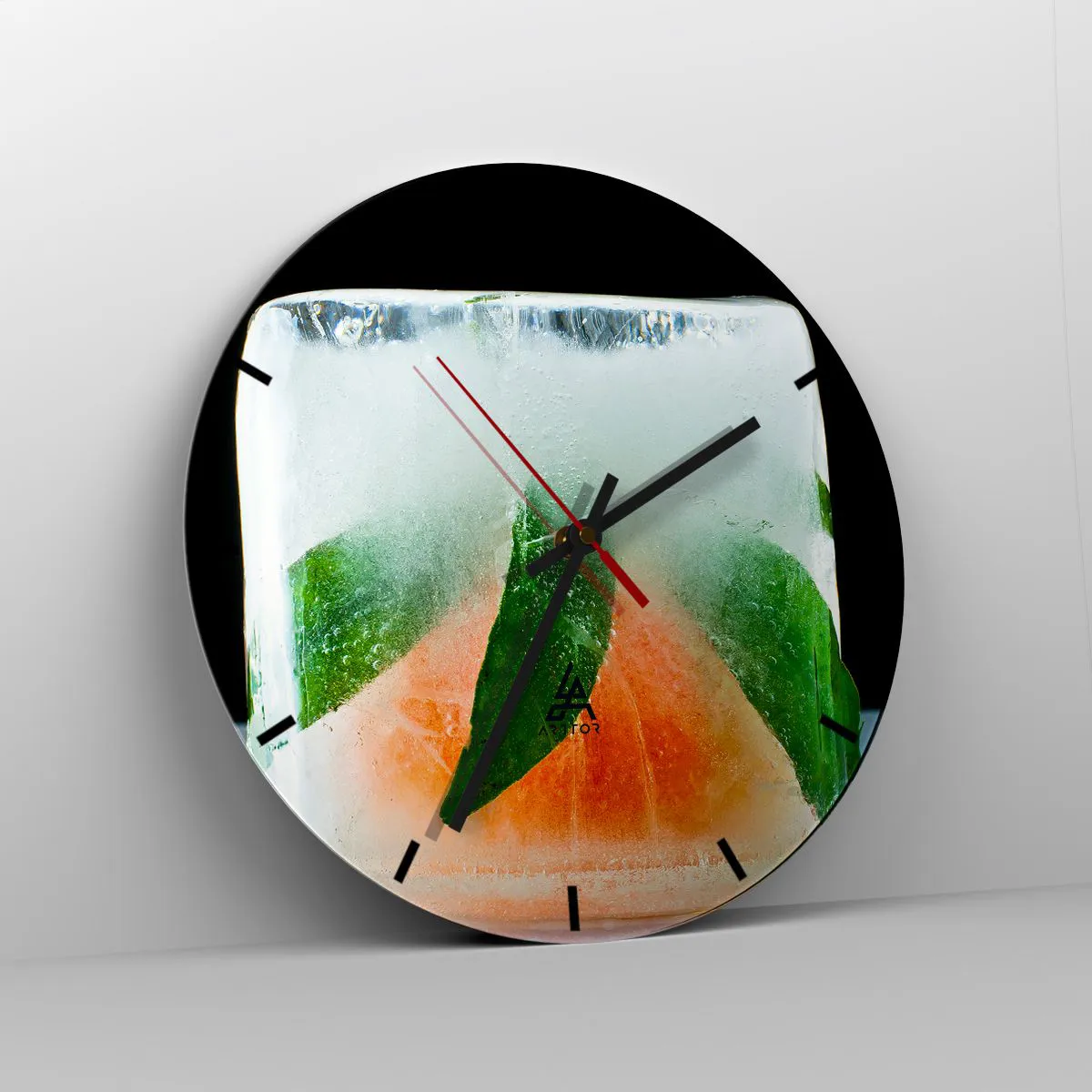 Wanduhr - Glasuhr - Frisch und kühl - 40x40 cm