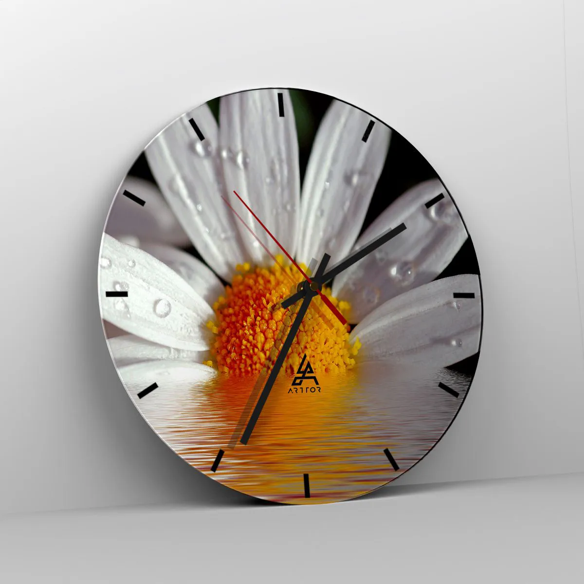 Ceas de perete - Ceas pe sticlă - Răsăritul soarelui al Margaretei - 40x40 cm