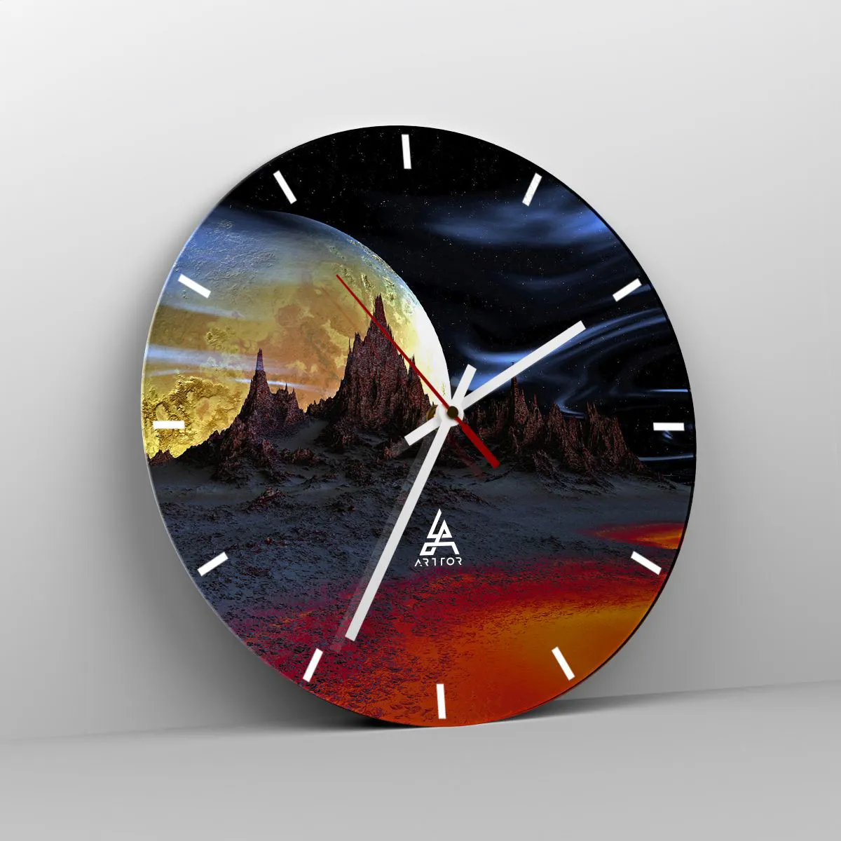 Relógio de parede - Relógio em vidro - Mundo desconhecido - 40x40 cm