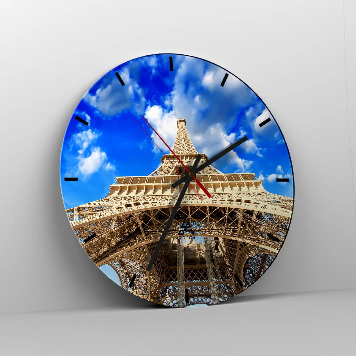 Väggklocka - Klocka på glas - Nå himlen och molnen - 40x40 cm