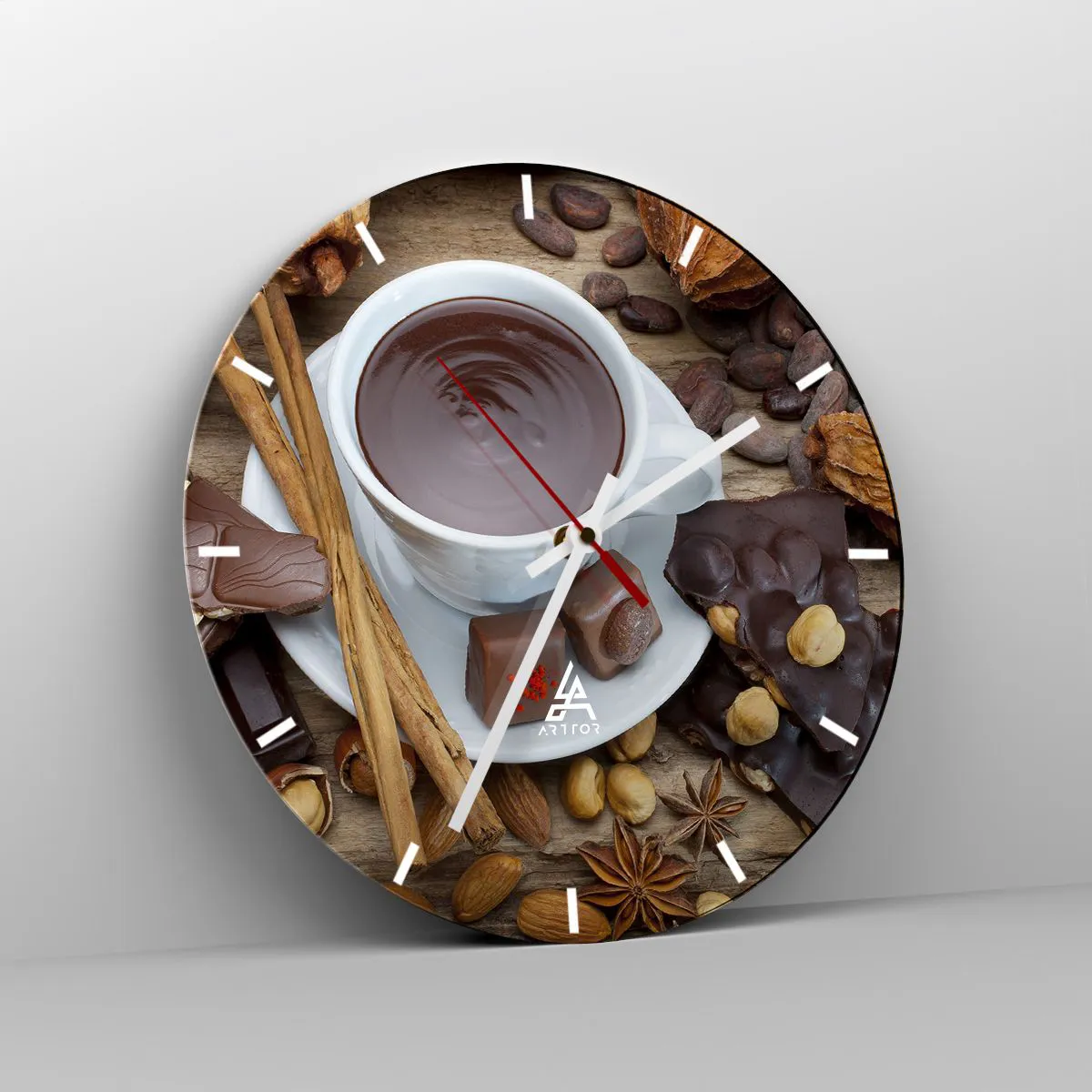 Wanduhr - Glasuhr - Aus einer märchenhaften Schokoladenfabrik - 40x40 cm