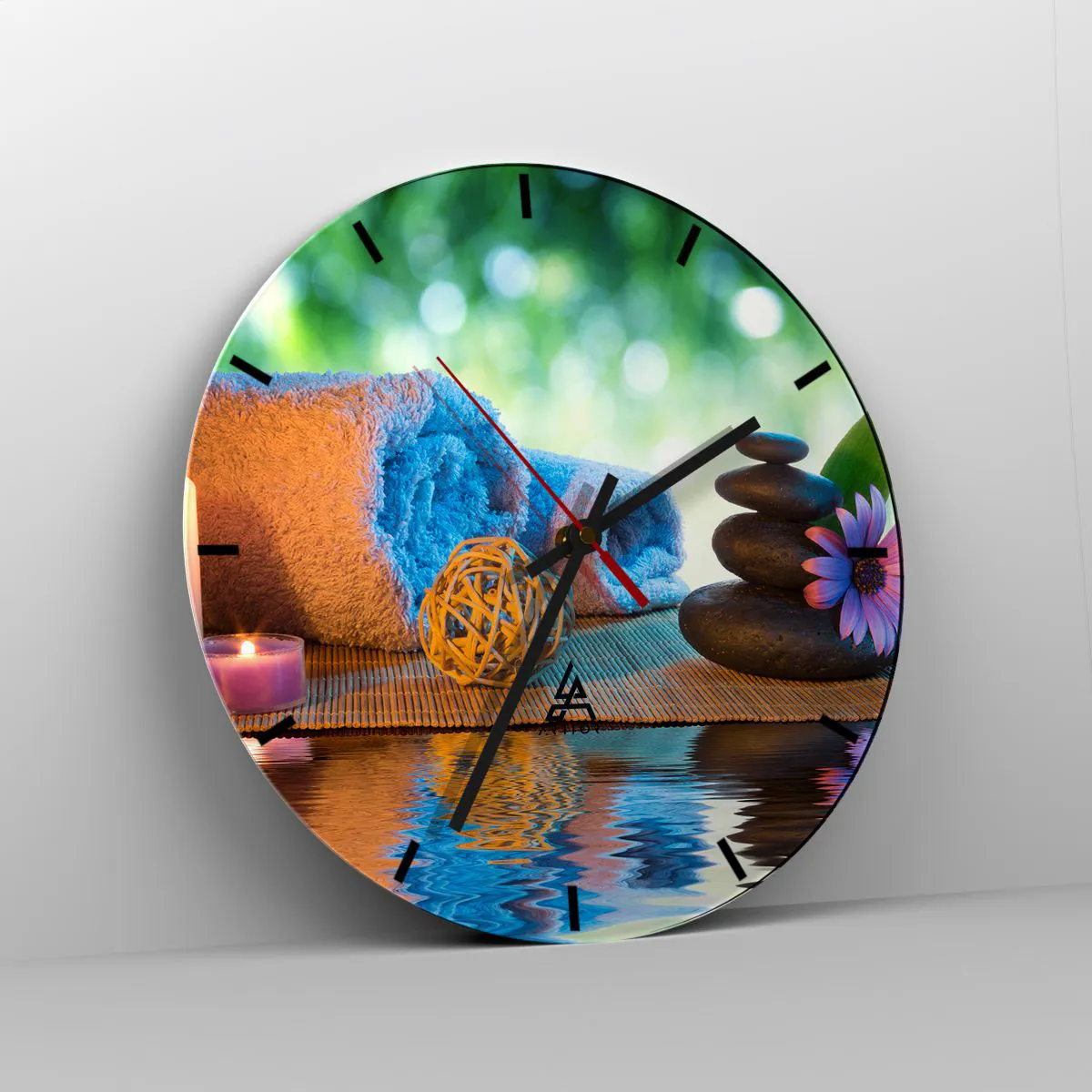 Relógio de parede - Relógio em vidro - Tempo para o corpo - 40x40 cm