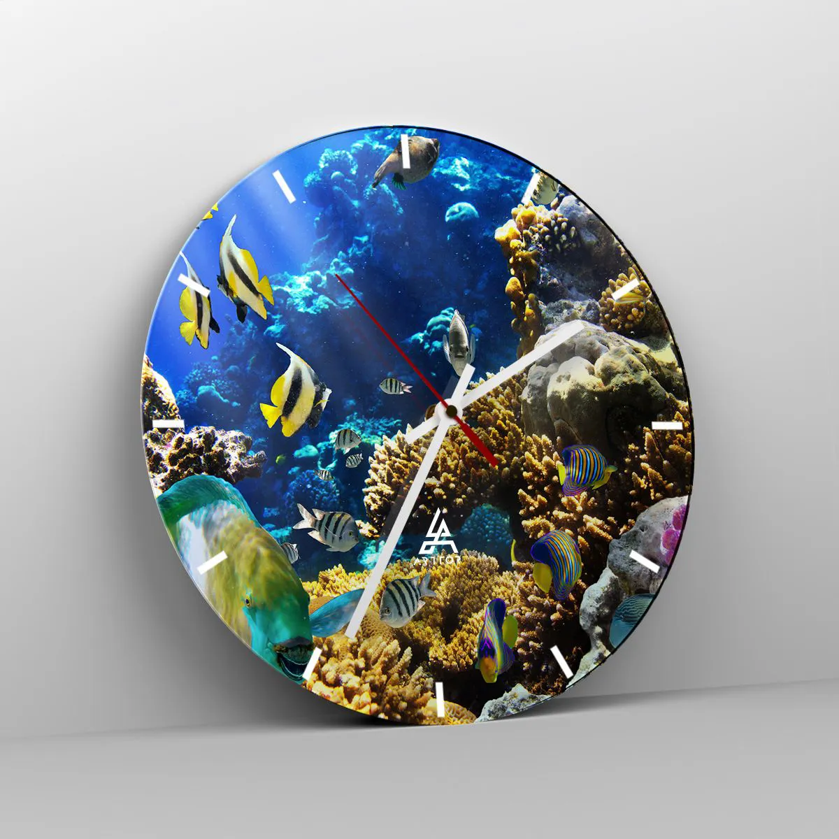 Relógio de parede - Relógio em vidro - Tráfego intenso no percurso de férias - 40x40 cm