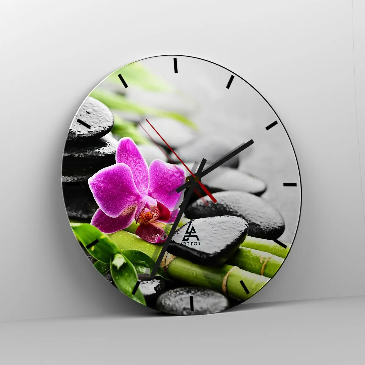 Ceas de perete - Ceas pe sticlă - Într-un echilibru pașnic - 40x40 cm