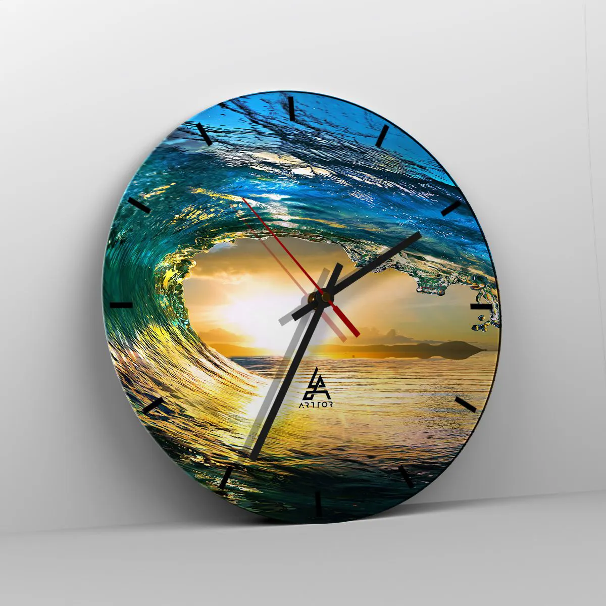 Nástěnné hodiny - Ve smaragdově-zlatém křišťálu - 40x40 cm