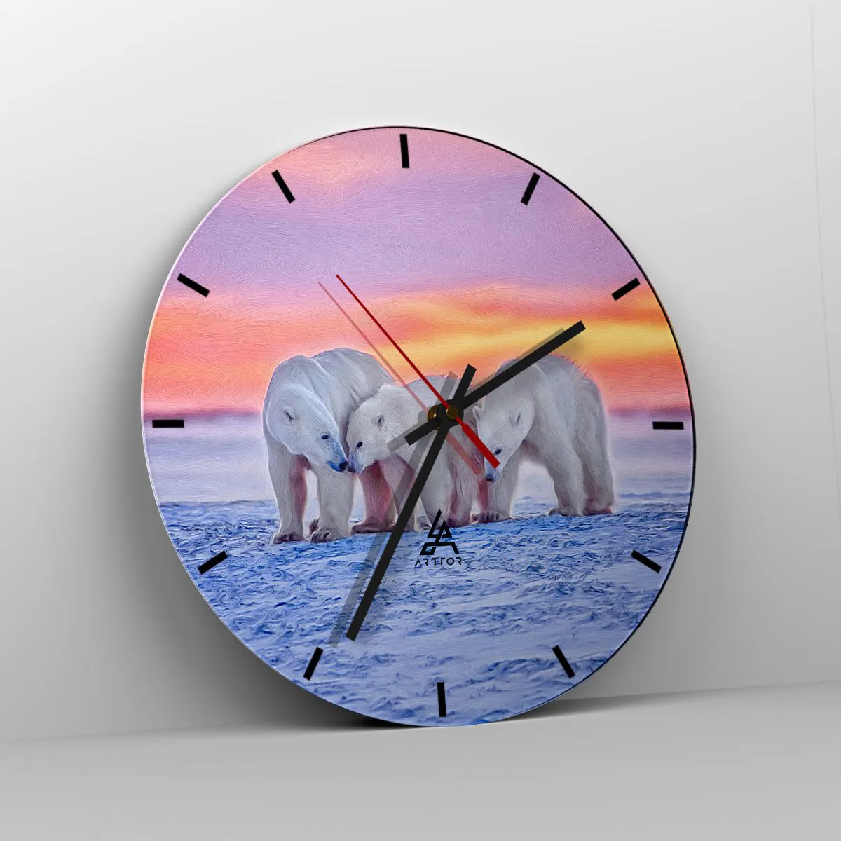 Wanduhr - Glasuhr - Familienwärme ist genug - 40x40 cm