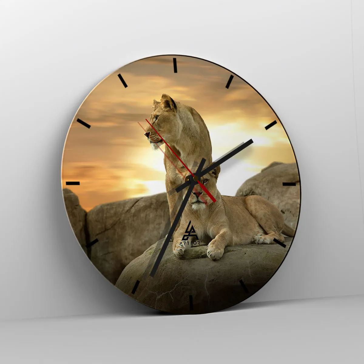 Wall clock - Clock on glass - Royal Majesty - 40x40 cm