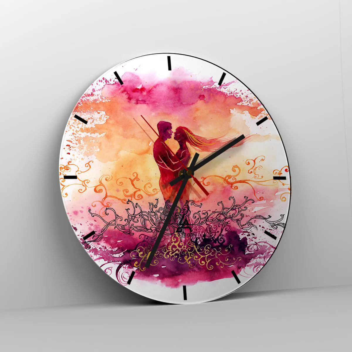 Ceas de perete - Ceas pe sticlă - De o singură inimă! Am nevoie de atât de puțin.. - 40x40 cm