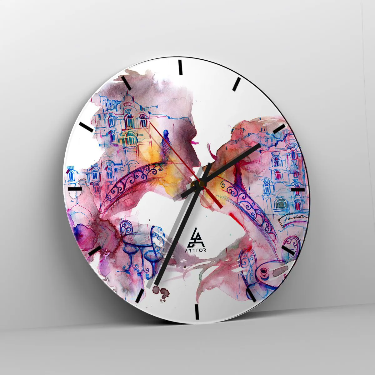 Wall clock - Clock on glass - Secret Bridge Of Sighs - 40x40 cm