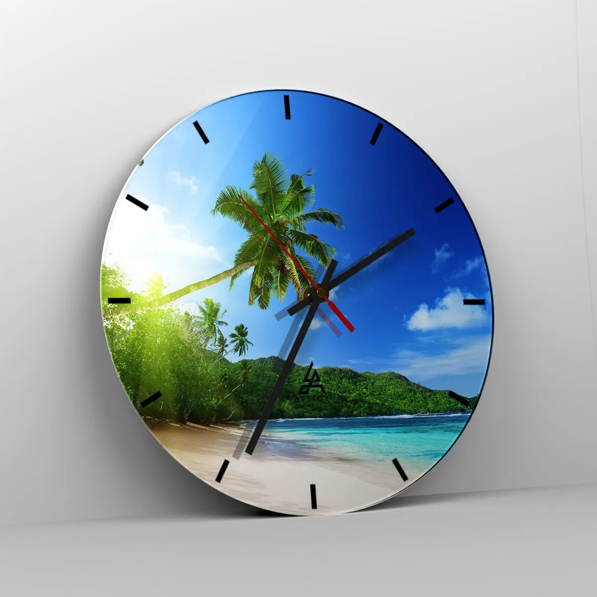Orologio da parete - Orologio in Vetro - Il lieve tocco dei tropici - 40x40 cm