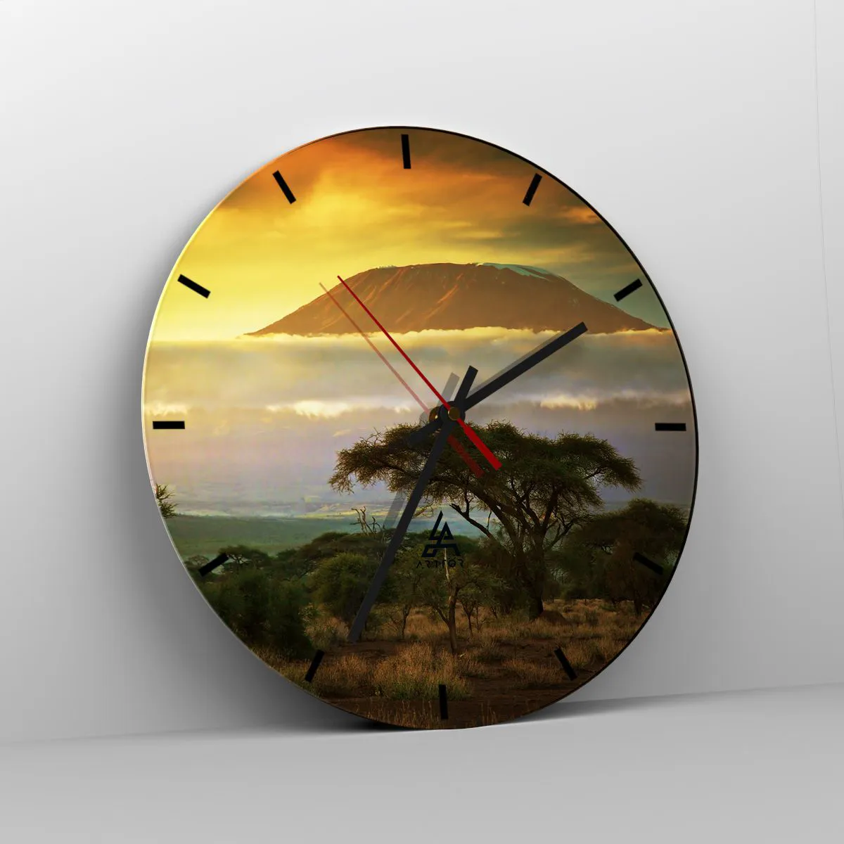 Ceas de perete - Ceas pe sticlă - Visul unui călător - 40x40 cm