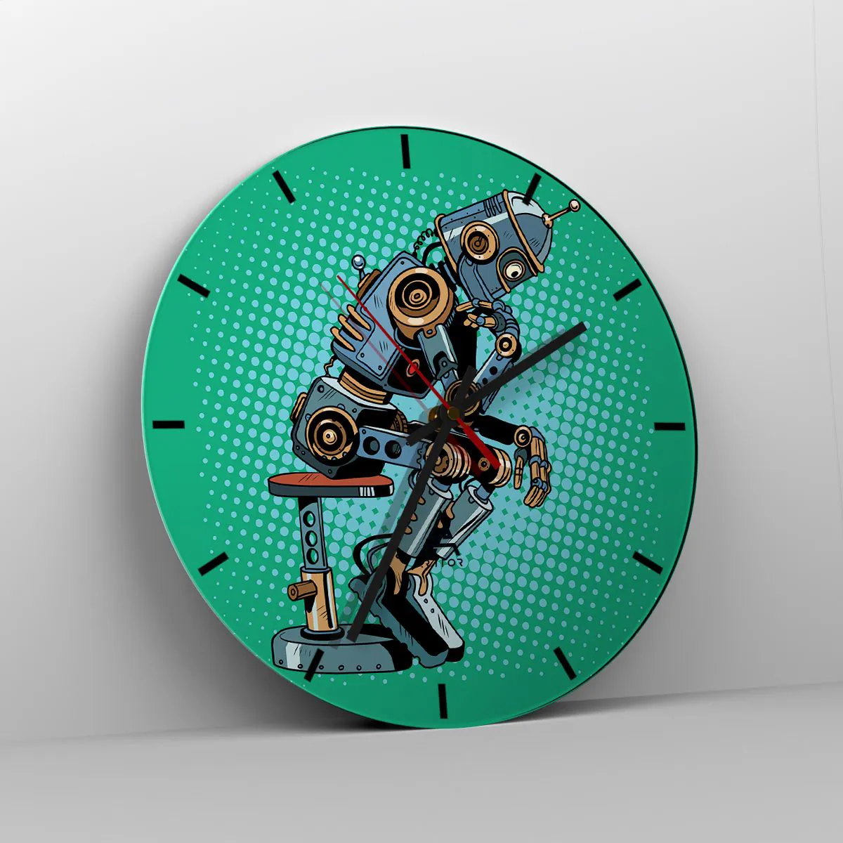 Wanduhr - Glasuhr - Über der Essenz des Seins - 40x40 cm