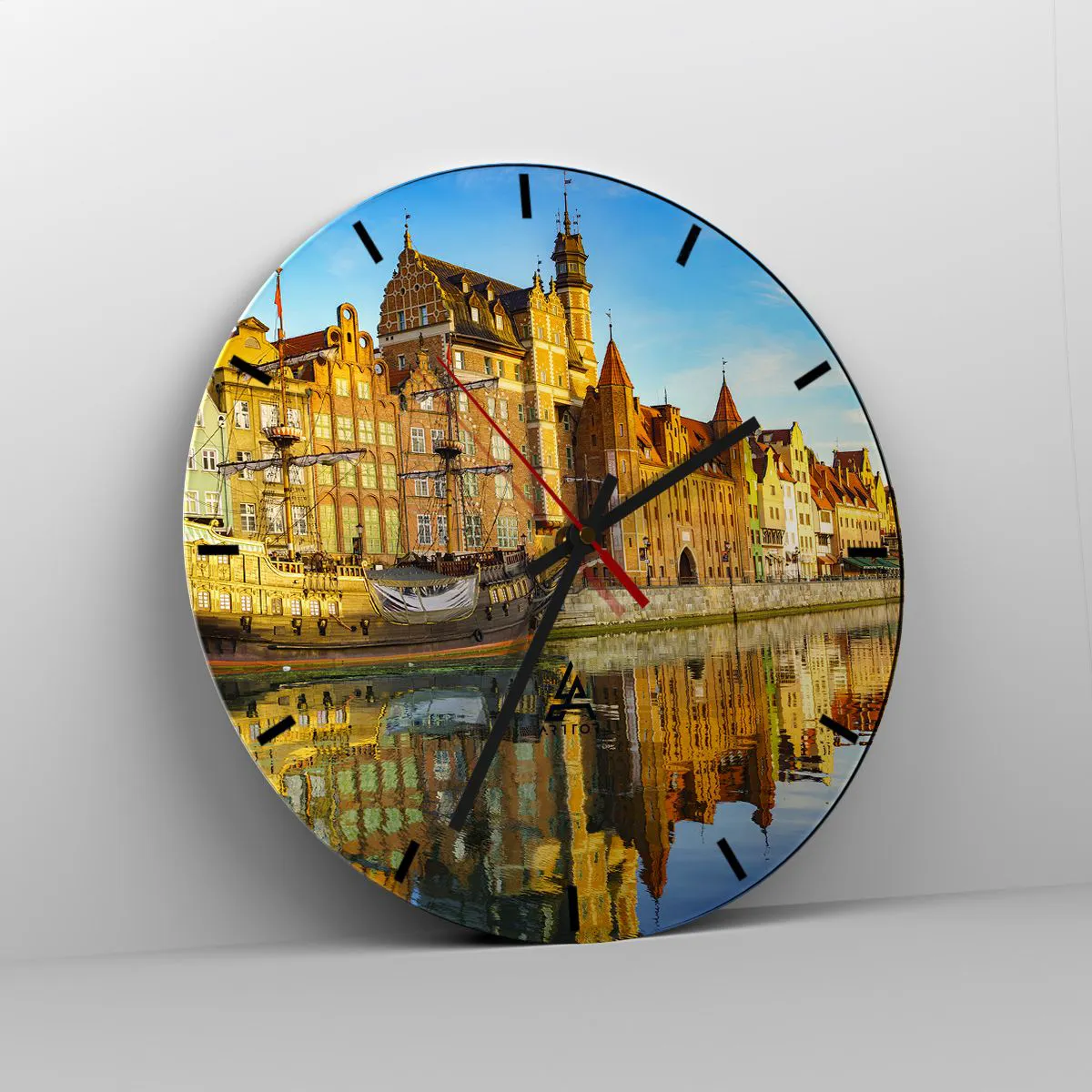 Ceas de perete - Ceas pe sticlă - Trecutul în oglindă - 40x40 cm