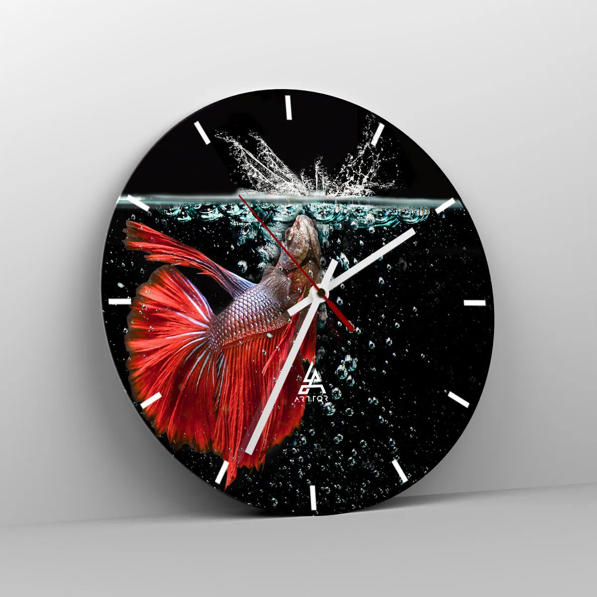 Wanduhr - Glasuhr - Du hast drei Wünsche - 40x40 cm