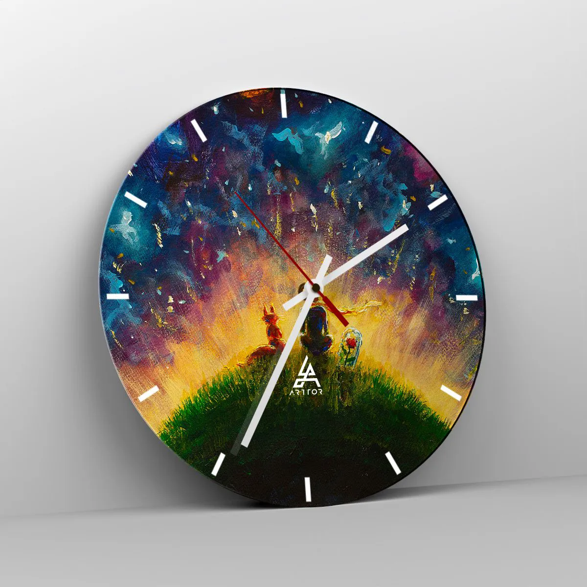 Zegar ścienny - Miłość i przyjaźń - cały świat - 40x40 cm