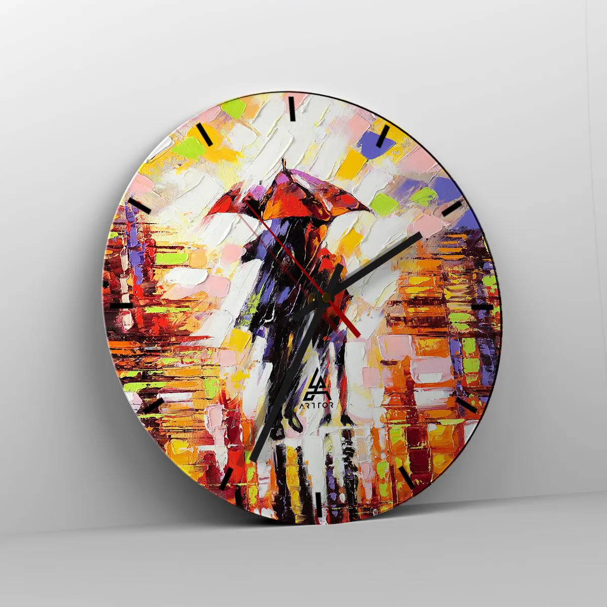 Horloge murale - Pendule murale - Ensemble à travers la nuit et la pluie - 40x40 cm