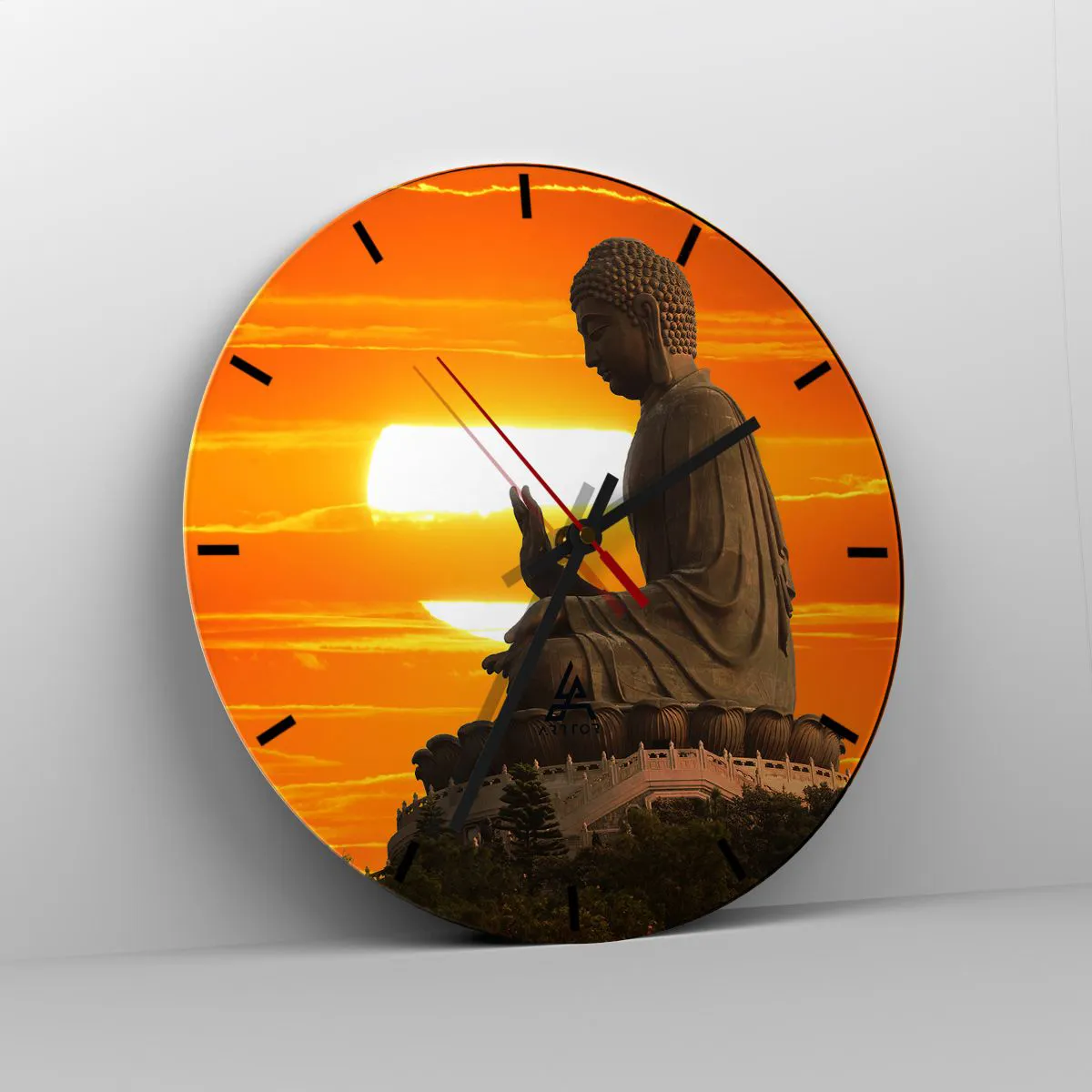 Väggklocka - Klocka på glas - Utan rädsla för världen - 40x40 cm