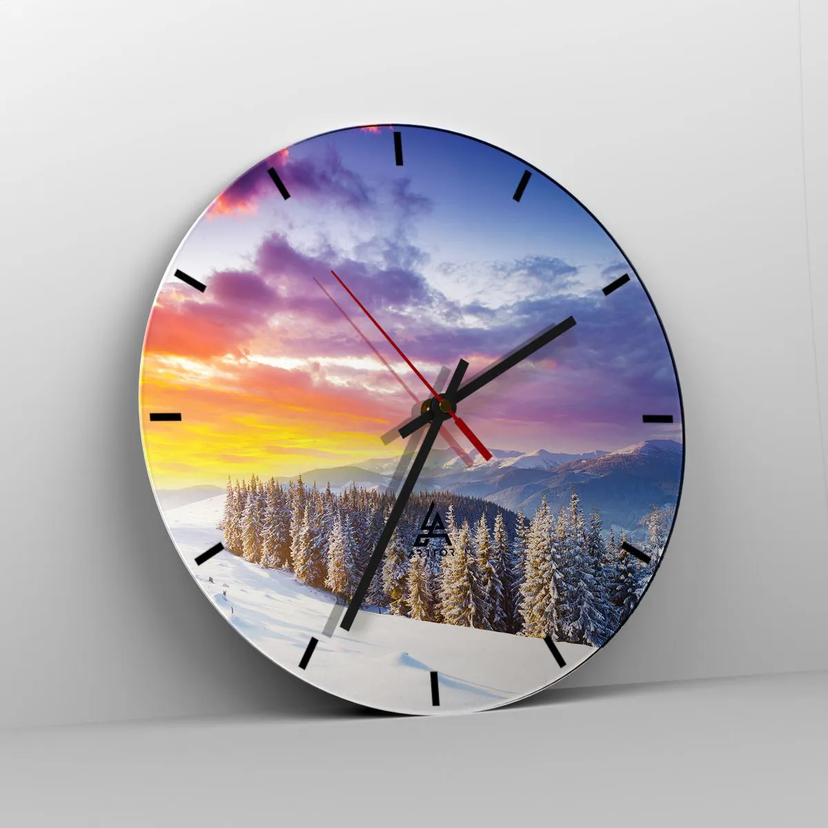 Reloj de pared - Reloj de vidrio - Día blanco - 40x40 cm