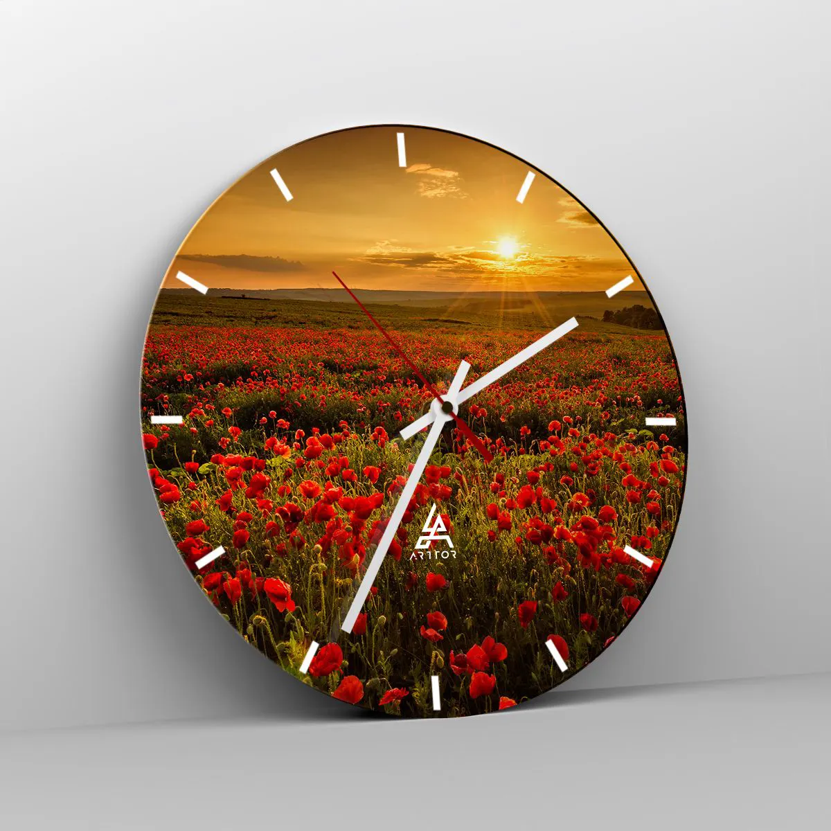 Orologio da parete - Orologio in Vetro - Tra il fruscio delle erbe, in un'esplosione di fiori - 40x40 cm