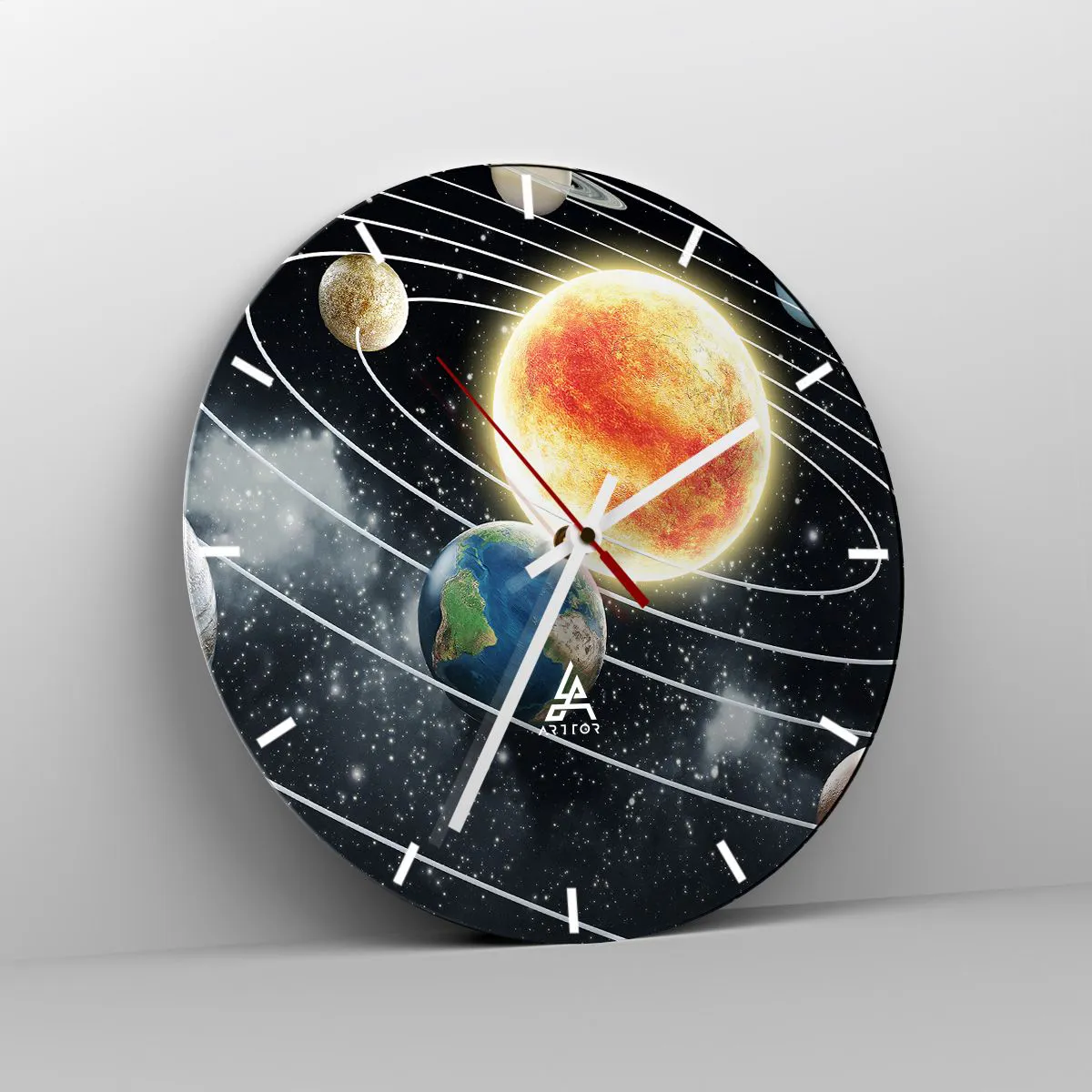 Wanduhr - Glasuhr - Kosmischer Tanz - 40x40 cm