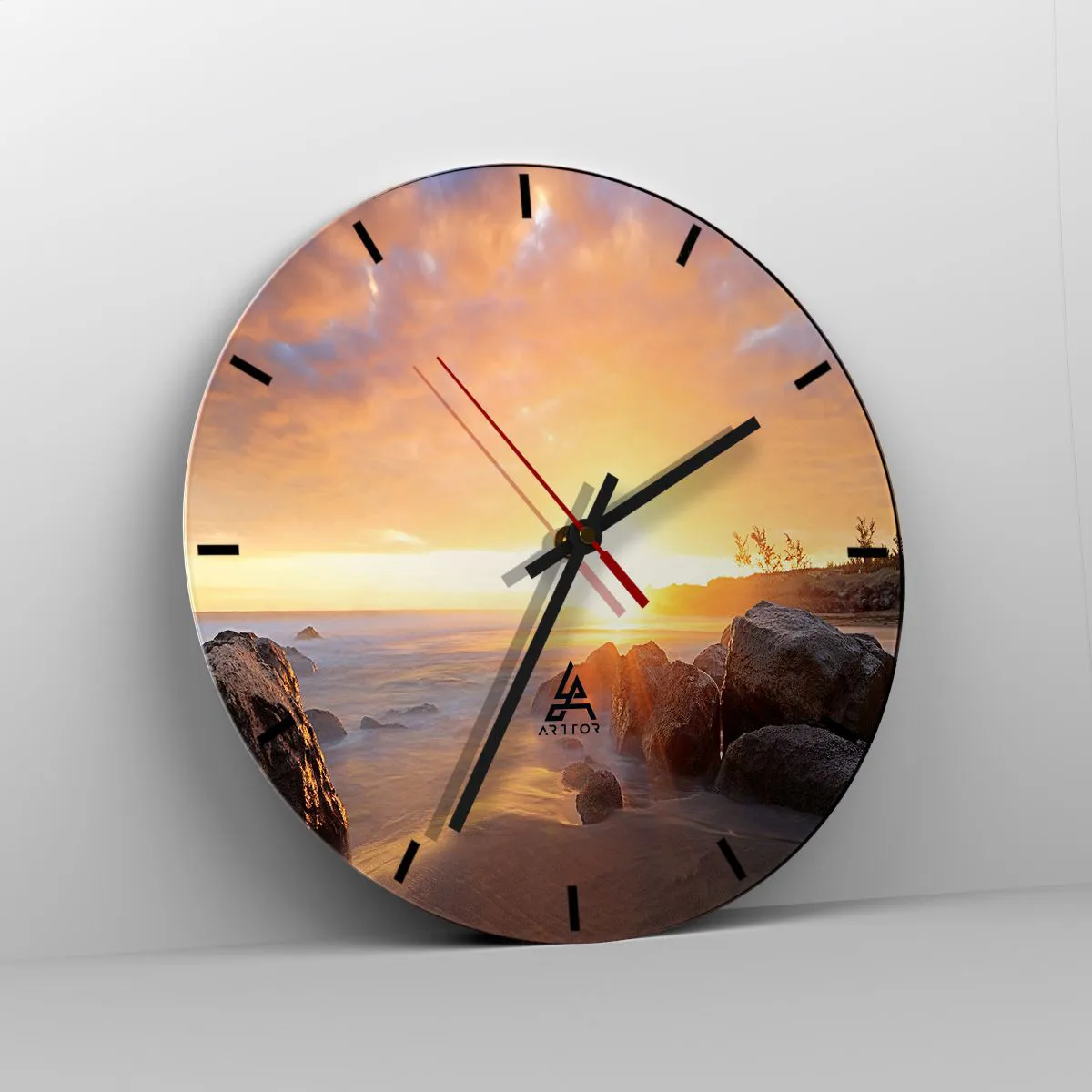 Vægur, Uret - En lysende aftenbrise - 40x40 cm